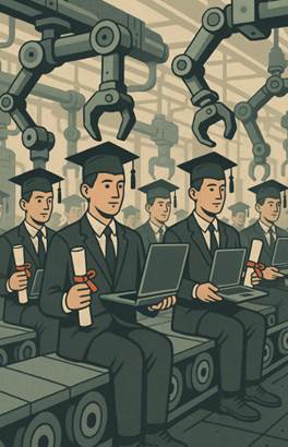 A group of men in graduation gowns holding laptops
AI-generated content may be incorrect.